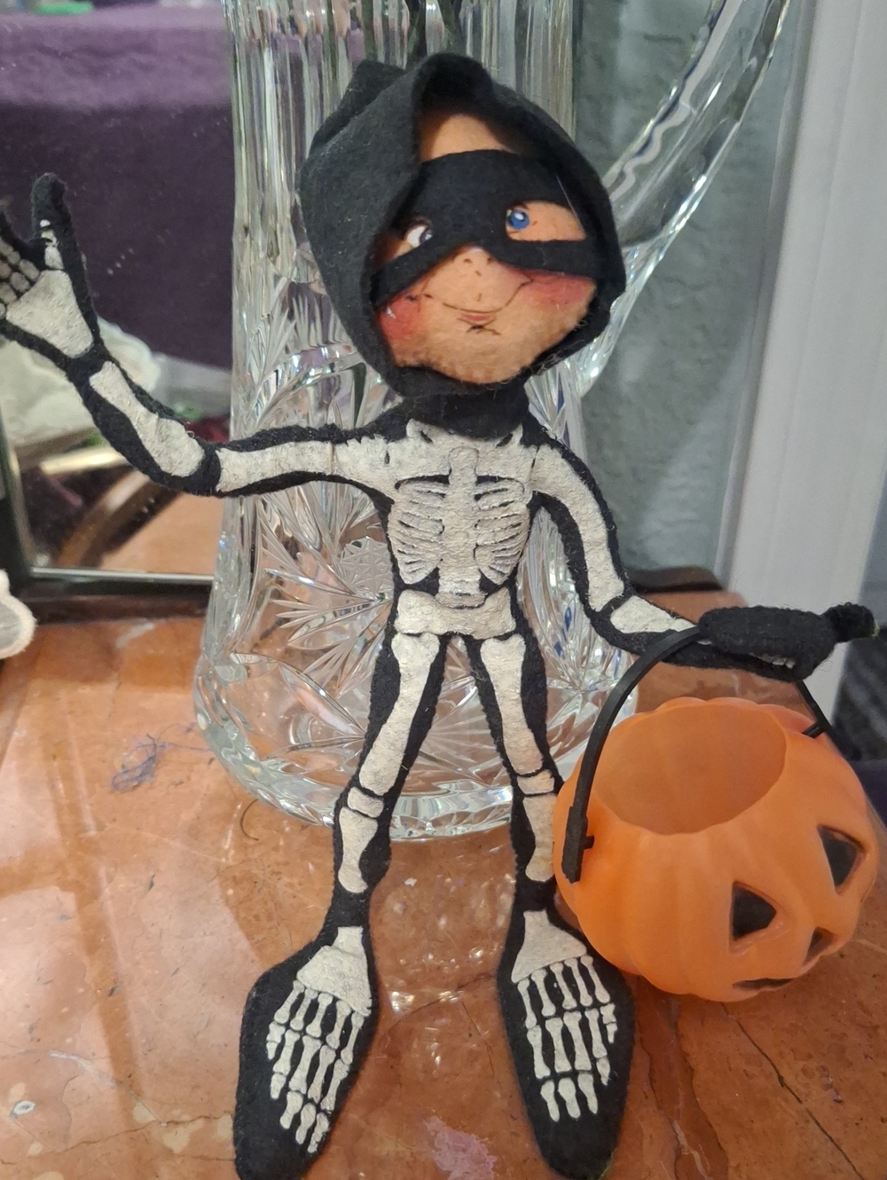 Annalee 10" Brighty Bones Black Skeleton Elf